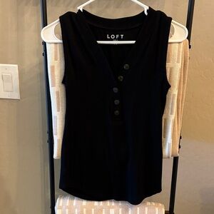 LOFT Ribbed Button Tank